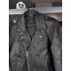 Vintage 1980s Distressed Leather Ramones Racing Black Leather Jacket