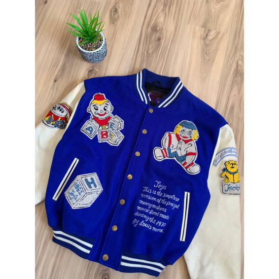 Vintage 80's Toys Blue Varsity Jacket Louis Marx