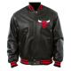 Vintage Chicago Bulls 90 s Basketball Letterman Bomber Black Leather Jacket