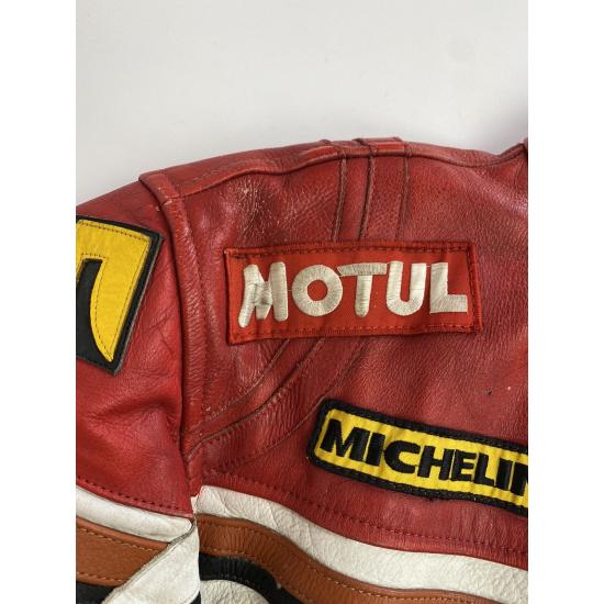 Vintage Japanese Racing Patchwork Men's Leather Jacket