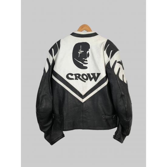 Vintage The Crow Racing Men's Leather Jacket