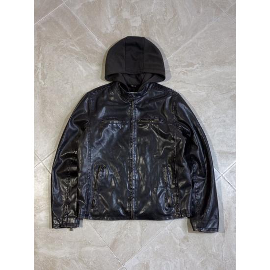 Vintage Y2K Streetwear Brown Faux Leather Jacket