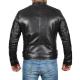 Darin Mens Black Quilted Motorcycle Asymmetrical Leather Jacket