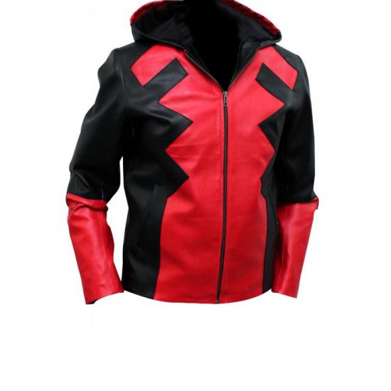 Deadpool Leather Hoodie