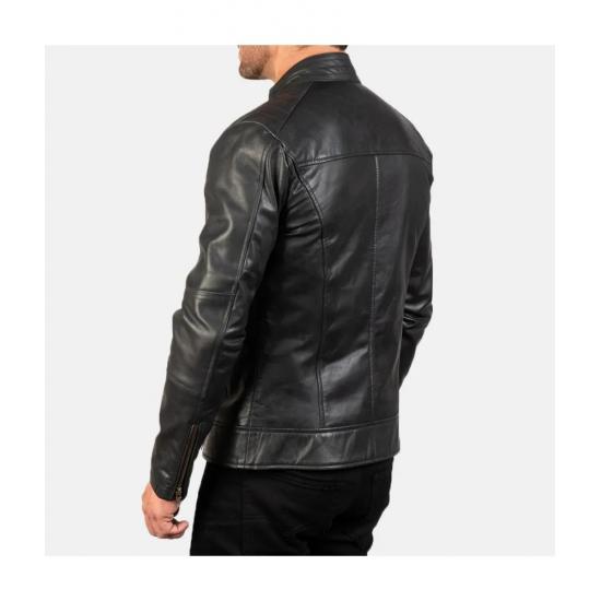 Dean Black Leather Biker Jacket