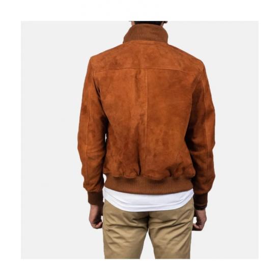 Eaton Brown Suede Bomber Jacket