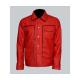 Elvis Presley Inspired Mens Red Leather Jacket