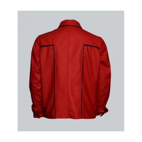 Elvis Presley Inspired Mens Red Leather Jacket