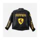 Ferrari Black Leather Motorcycle Biker Jacket