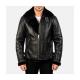 Francis Black Leather Bomber Jacket