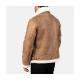 Francis Distressed Brown Leather Bomber Jacket