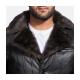 Furcliff Black Leather Coat