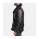 Furcliff Black Leather Coat