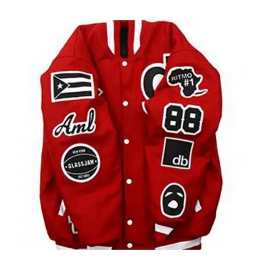 Glassjaw Letterman Red Wool Jacket