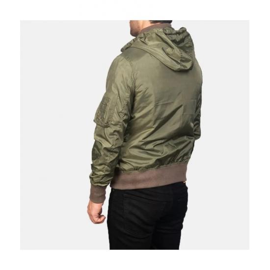 Hanklin Green Hooded Bomber Jacket