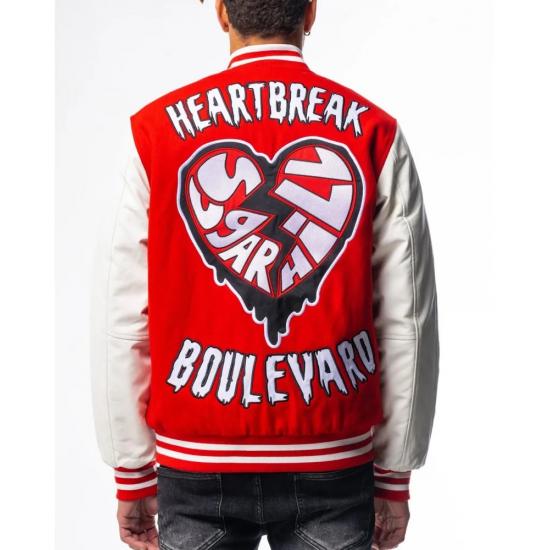 Heart Break Red Letterman Varsity Jacket