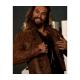 Jason Momoa Justice League Aquaman Distressed Brown Leather Jacket