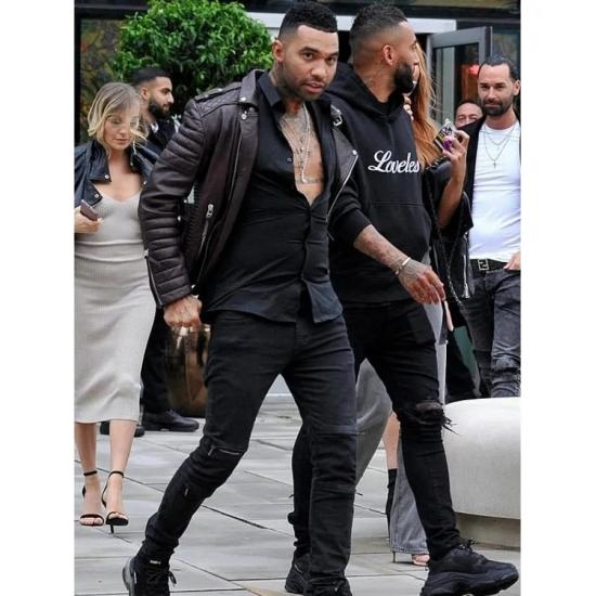 Jermaine Pennant Brown Biker Leather Jacket