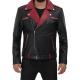 Jimmy Mens Black and Maroon Moto Jacket