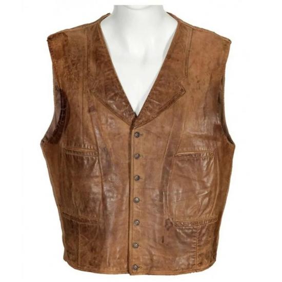 John Wayne Brown Leather Vest