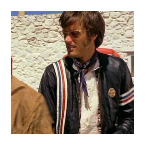 Johnny Knoxville Biker Striped Leather Jacket