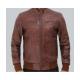 Johnston Mens Brown Lambskin Bomber Leather Jacket