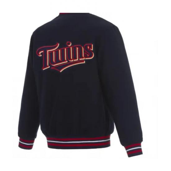 Letterman Minnesota Twins Navy Blue Wool Jacket