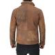 Light Brown Six Pocket Distressed Leather Jacket