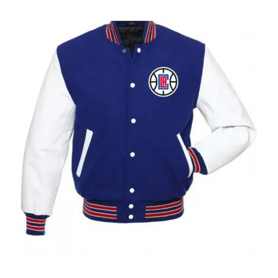 Los Angeles Clippers Varsity Basketball Blue and White Jacket