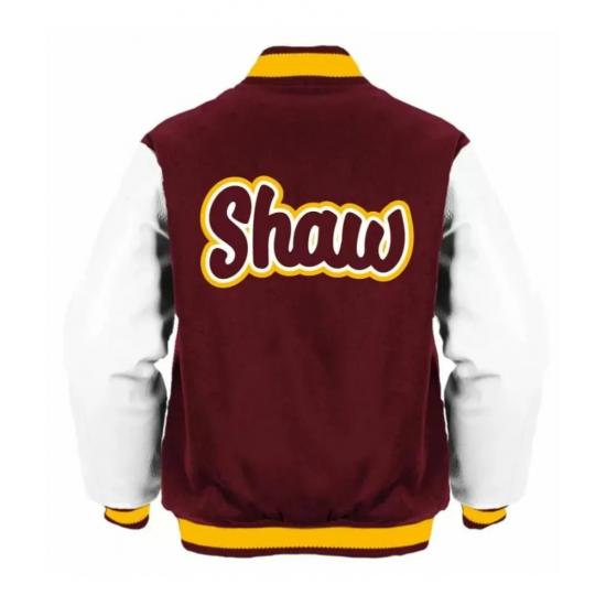 Maroon Shaw University Varsity Jacket