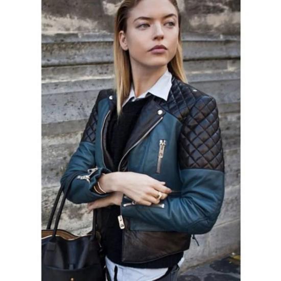 Martha Hunt Fashion Model Street Style Leather Jacket