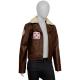 Mary Elizabeth Winstead Ahsoka Hera Syndulla Brown Leather Jacket