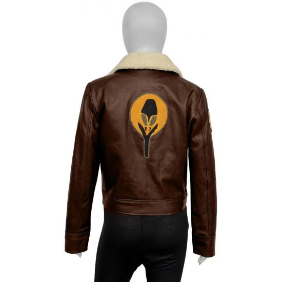 Mary Elizabeth Winstead Ahsoka Hera Syndulla Brown Leather Jacket