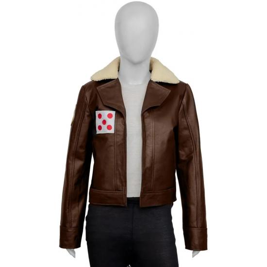 Mary Elizabeth Winstead Ahsoka Hera Syndulla Brown Leather Jacket